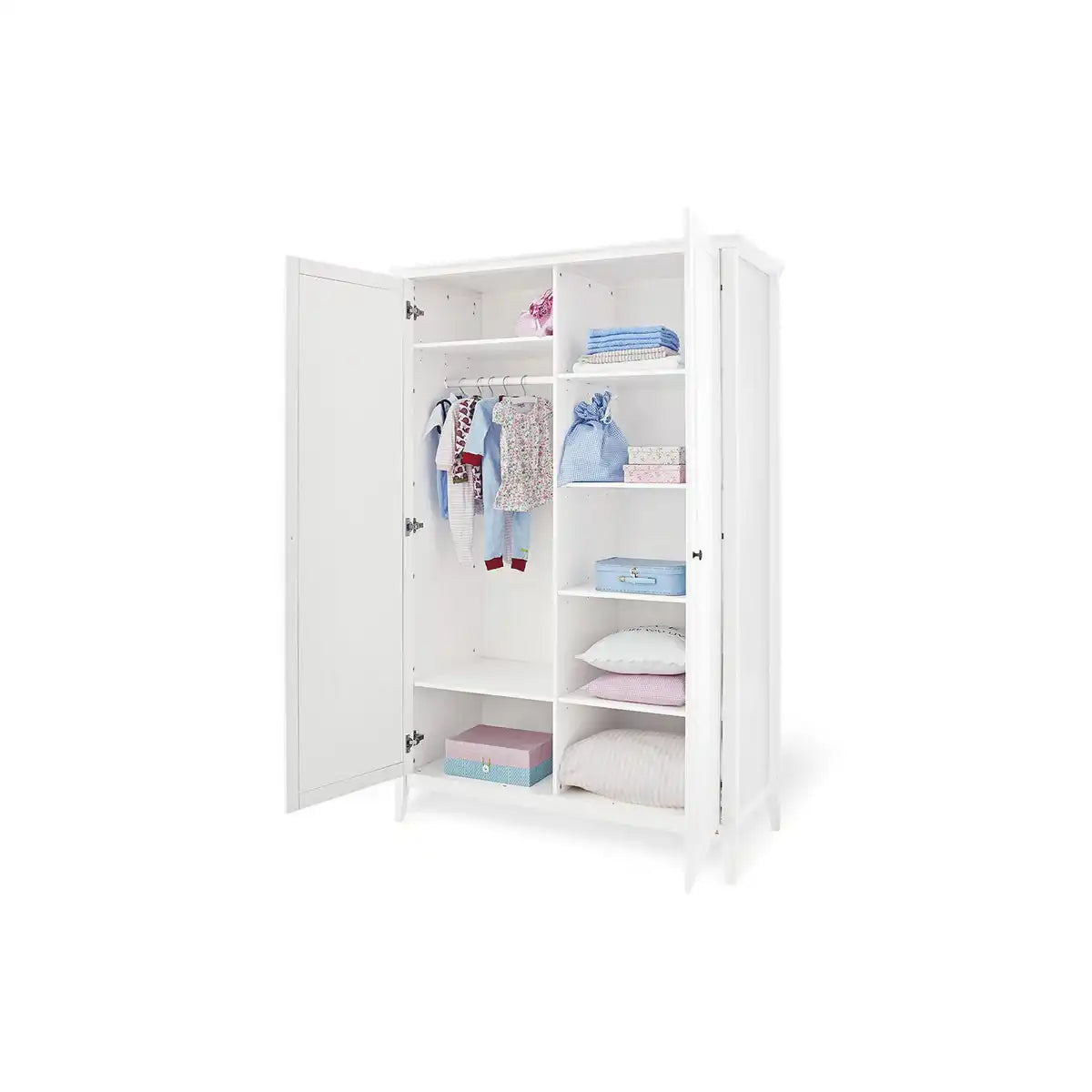 Kinderzimmer 'Smilla' extrabreit3-teilig: Kinderbett, extrabreite Wickelkommode, 2-türiger Kleiderschrank - HomeDesign Knaus