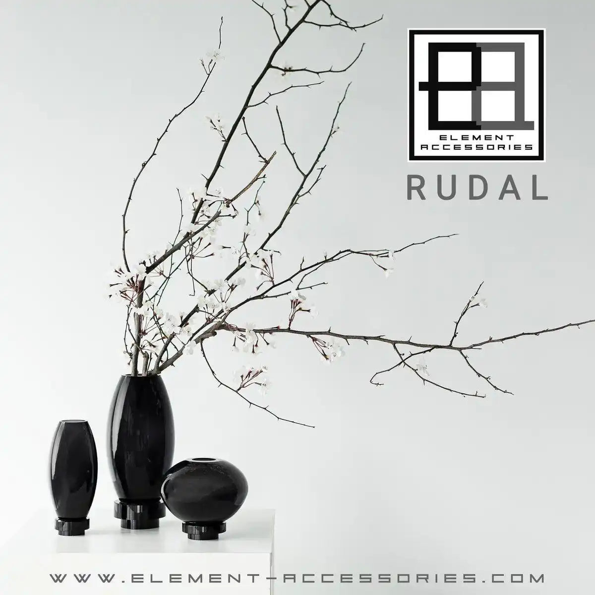 Kleine moderne Vase, innovatives Design, Rückseite aus hochwertigem Glas. RUD15ZW - HomeDesign Knaus