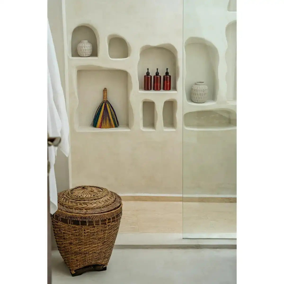 Koloniale Rattan Aufbewahrungskorb Braun Badezimmerkorb 40 cm - HomeDesign Knaus