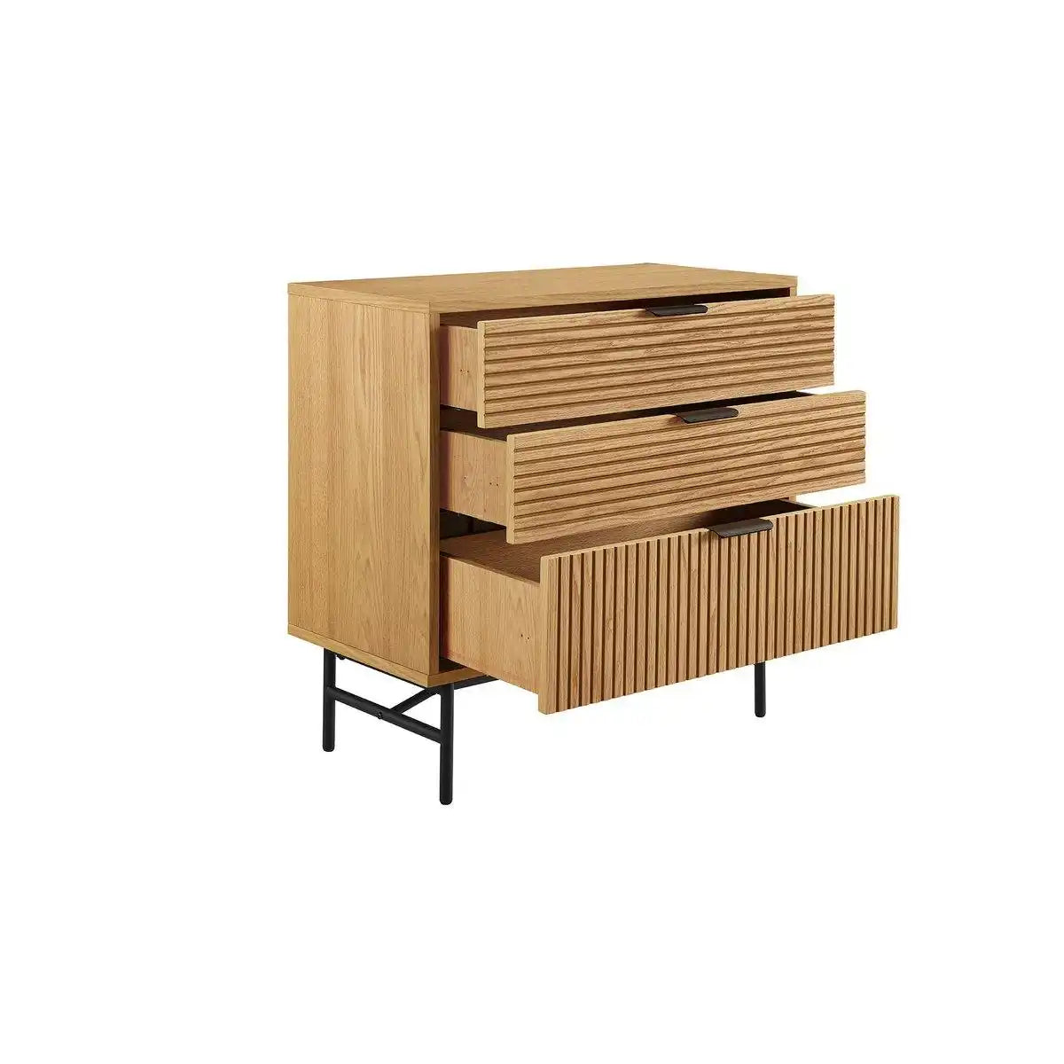 Kommode 80 cm Eiche Echtholzfurnier - HomeDesign Knaus