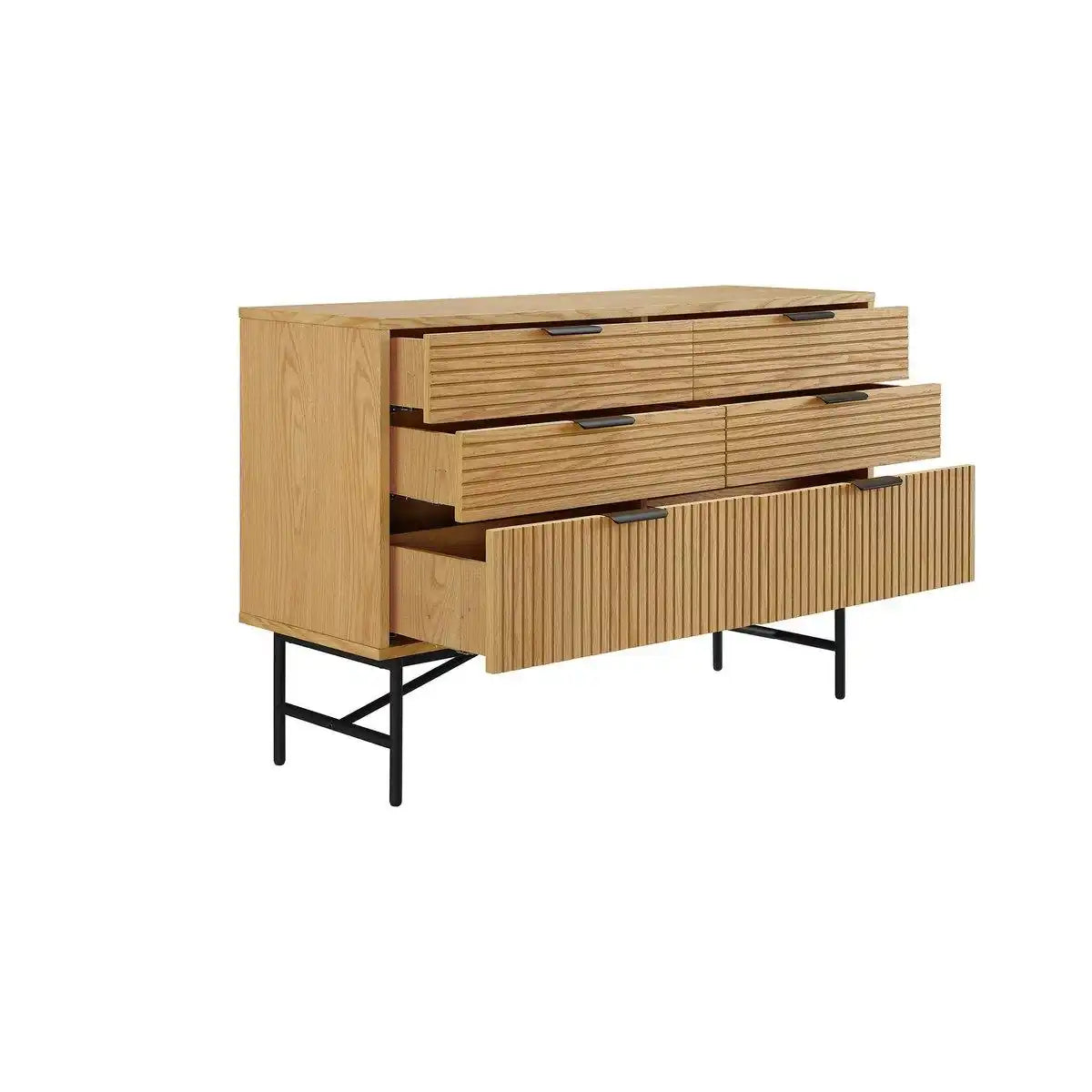 Kommode breit 120 cm Eiche Echtholzfurnier - HomeDesign Knaus