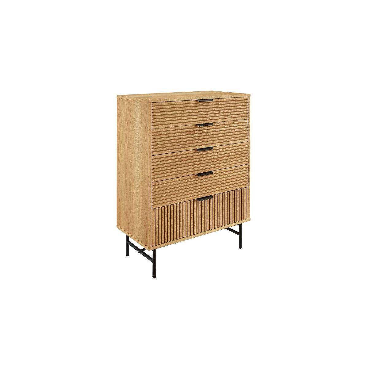 Kommode hoch 80 cm Eiche Echtholzfurnier - HomeDesign Knaus