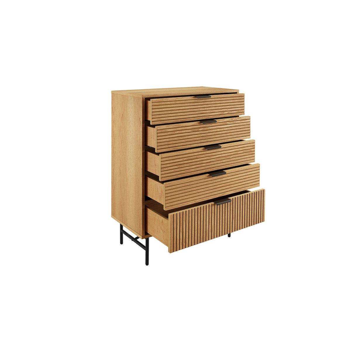Kommode hoch 80 cm Eiche Echtholzfurnier - HomeDesign Knaus