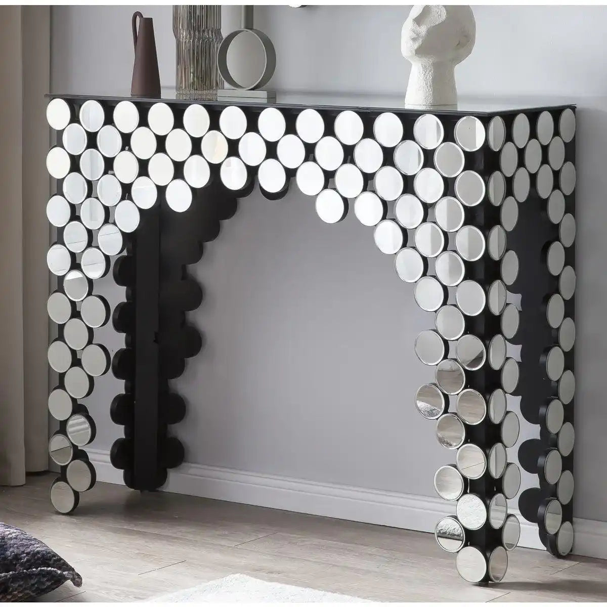 Konsolentisch aus MDF mit Spiegelglas - HomeDesign Knaus