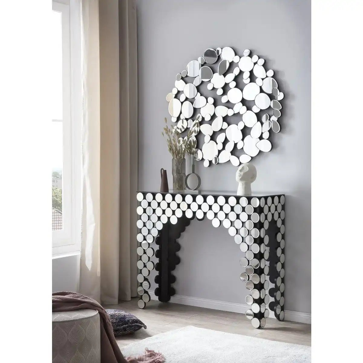 Konsolentisch aus MDF mit Spiegelglas - HomeDesign Knaus