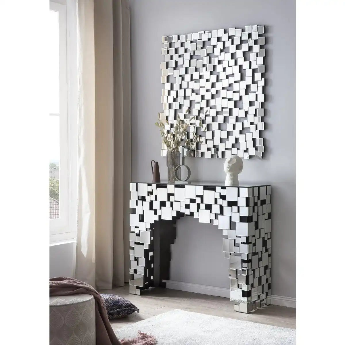 Konsolentisch aus MDF mit Spiegelglas - HomeDesign Knaus