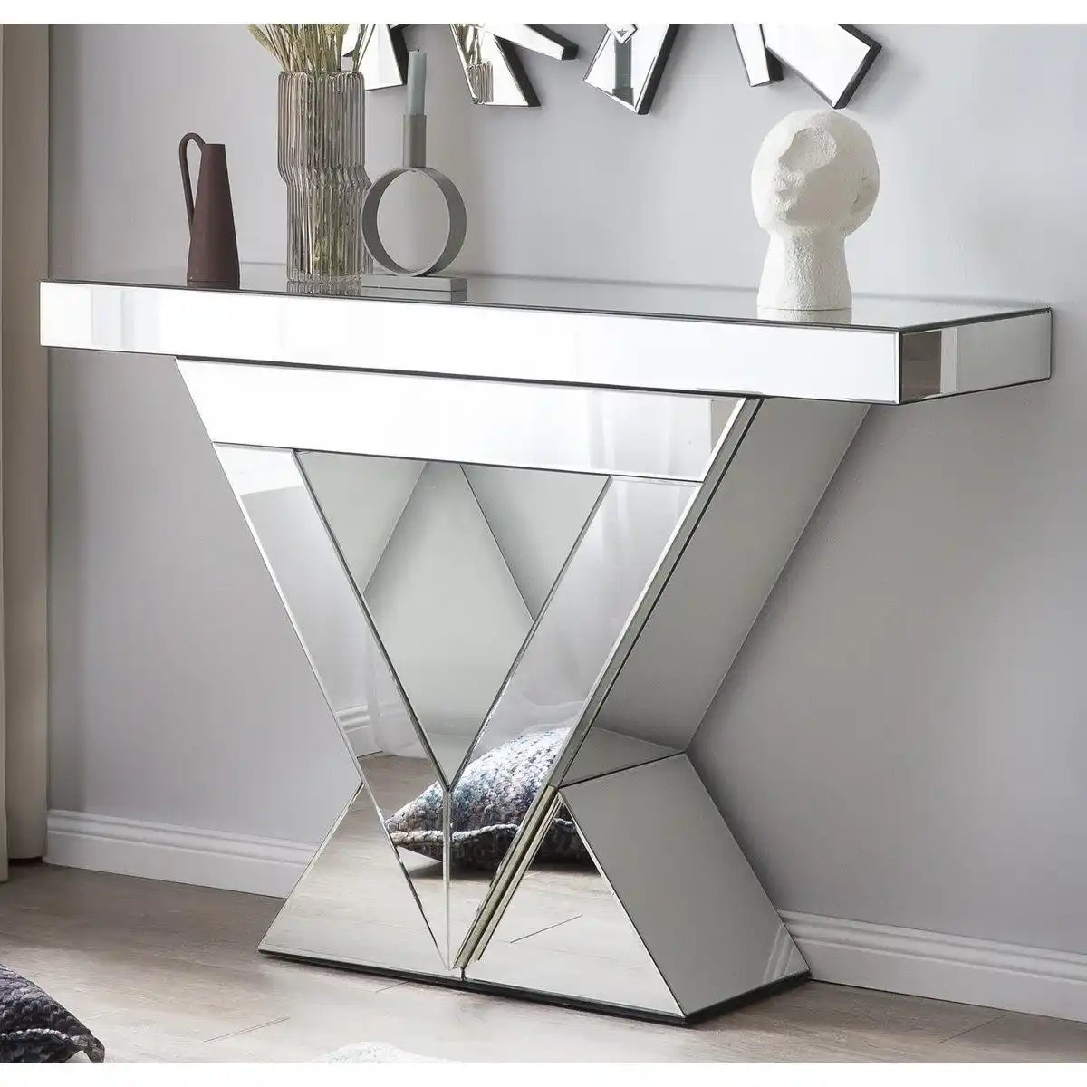 Konsolentisch aus MDF mit Spiegelglas - HomeDesign Knaus
