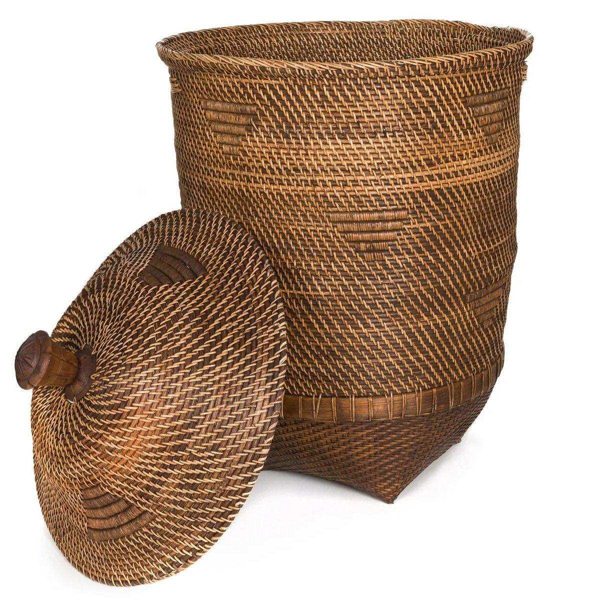 Korb koloniale Wäsche korb-Natürliches Braun 92 cm - HomeDesign Knaus