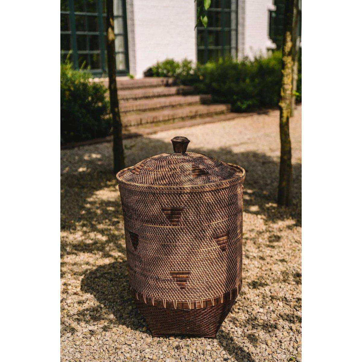 Korb koloniale Wäsche korb-Natürliches Braun 92 cm - HomeDesign Knaus