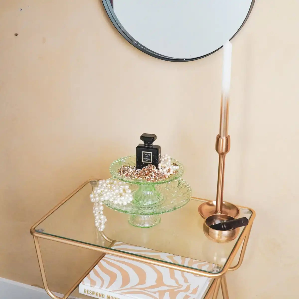 Kuchenteller - Glas - Grün - 22,5x8cm - HomeDesign Knaus