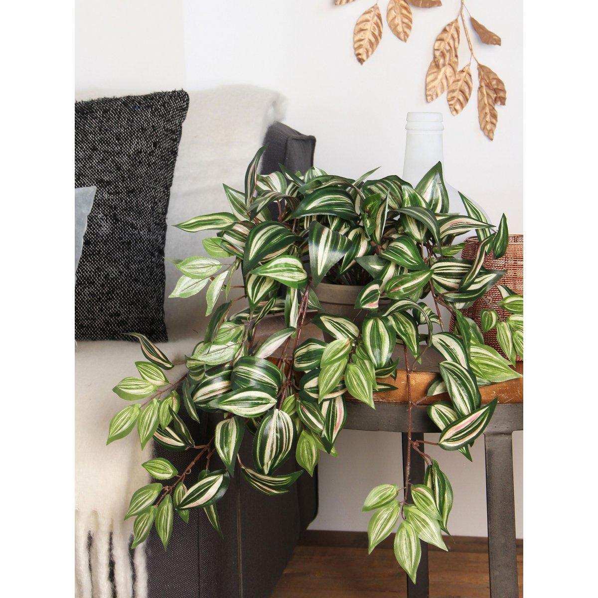 Künstliche Hängepflanze Tradescantia im Stan-Blumentopf – H45 x Ø25 cm – Grün - HomeDesign Knaus
