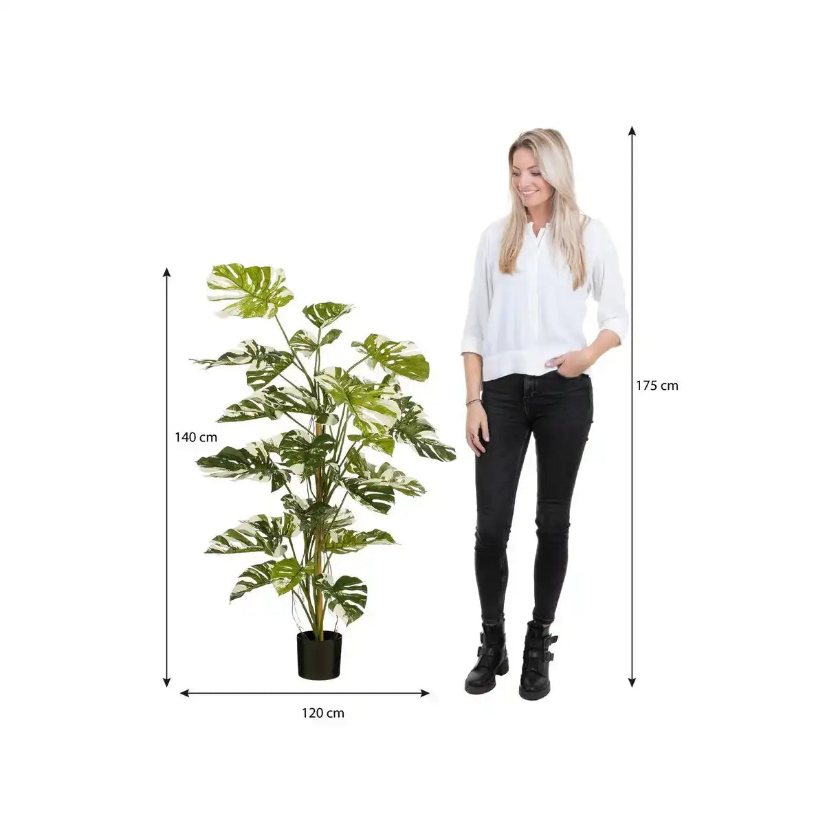 Künstliche Pflanze aus Probenahme - H140 x Ø120 cm - Grün - HomeDesign Knaus