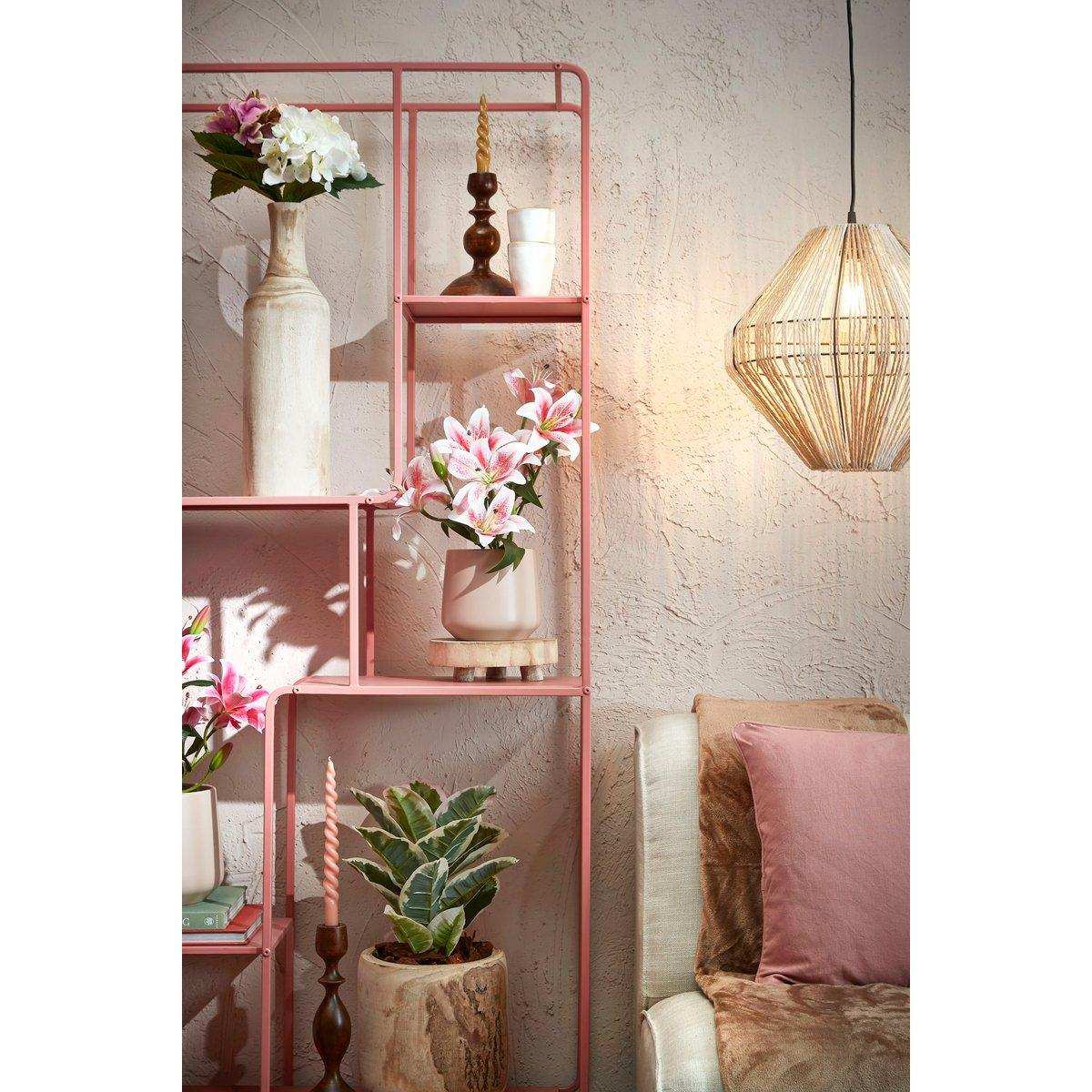 Künstliche Tigerlilie im Blumentopf Stan – H47 x Ø45 cm – Rosa - HomeDesign Knaus