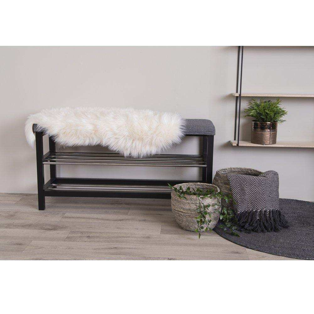 Lammfell Kunstleder - Künstliches Lammfell in Elfenbein 50x85 cm - HomeDesign Knaus