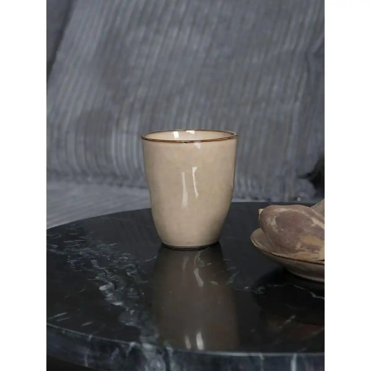 Laptoptisch Mitch Marble Round - Schwarz/Schwarz - HomeDesign Knaus