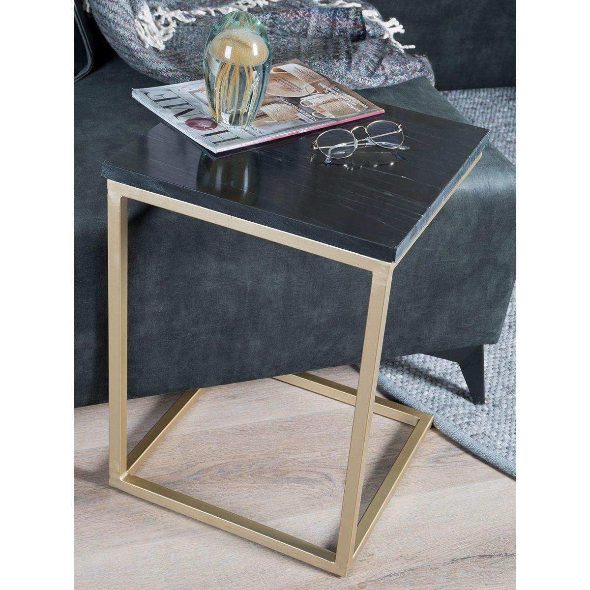 Laptoptisch Mitch Marble Schwarz/Gold - HomeDesign Knaus