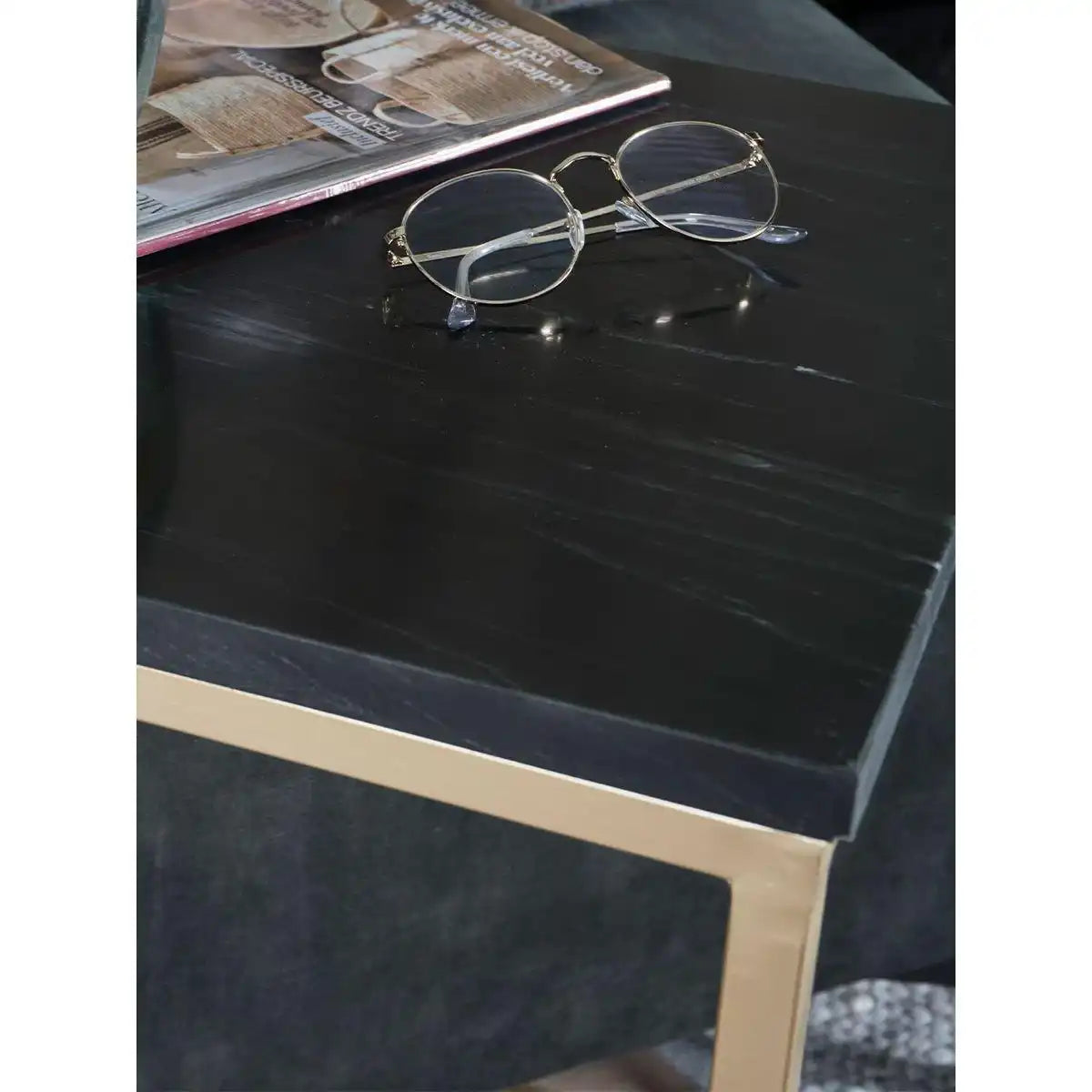 Laptoptisch Mitch Marble Schwarz/Gold - HomeDesign Knaus