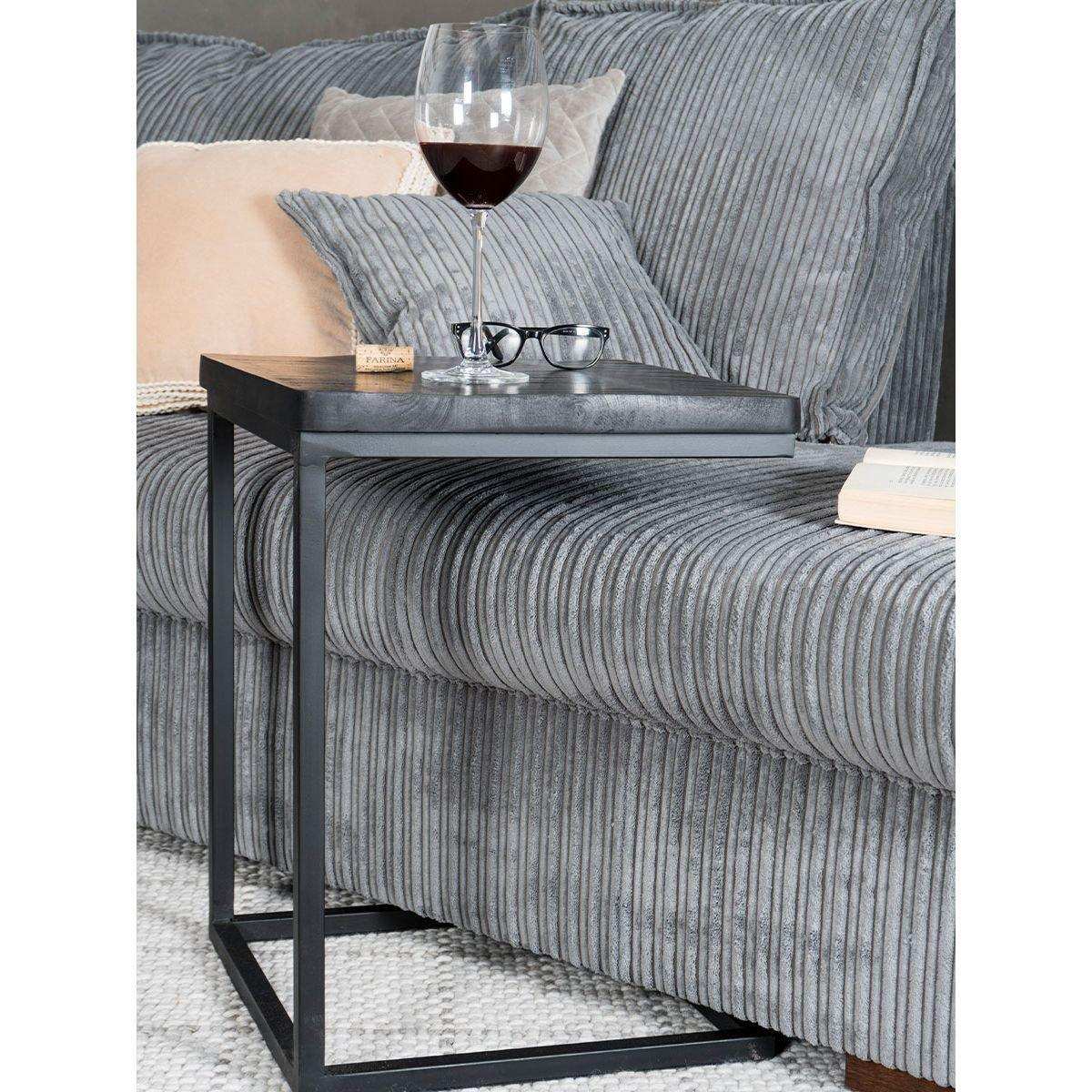 Laptoptisch Rose Schwarze Mangoholz Platte Schwarzes Gestell - HomeDesign Knaus