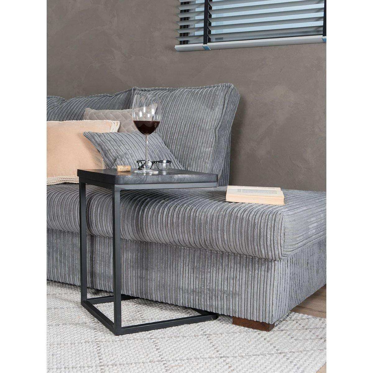 Laptoptisch Rose Schwarze Mangoholz Platte Schwarzes Gestell - HomeDesign Knaus