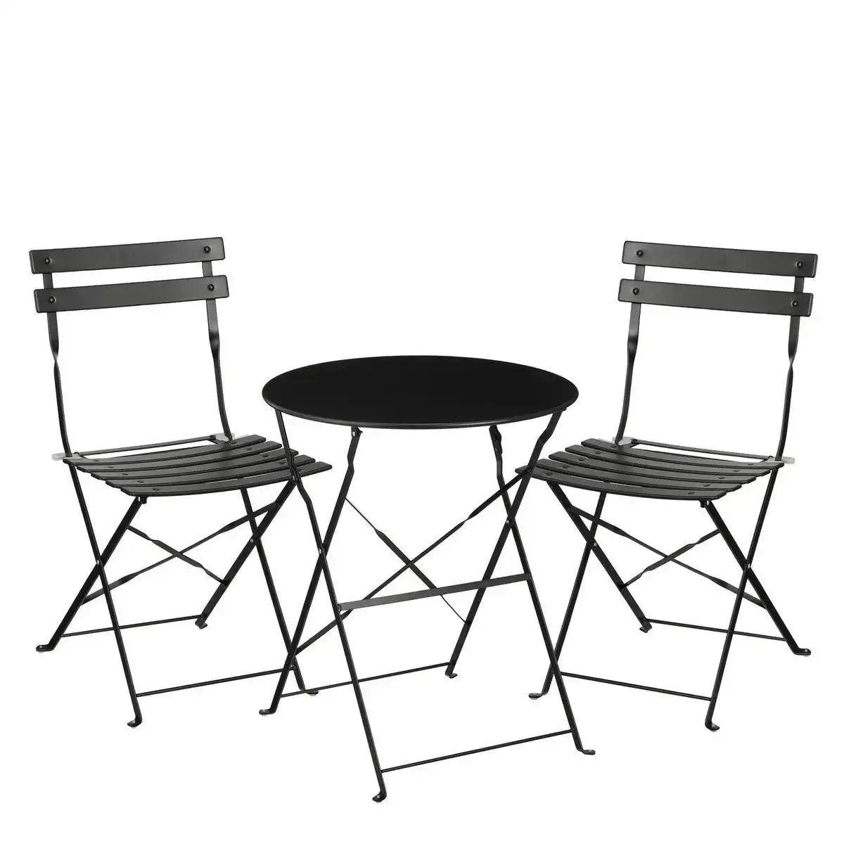Laurence Bistro-Set - 3er-Set - Metall - Schwarz - HomeDesign Knaus