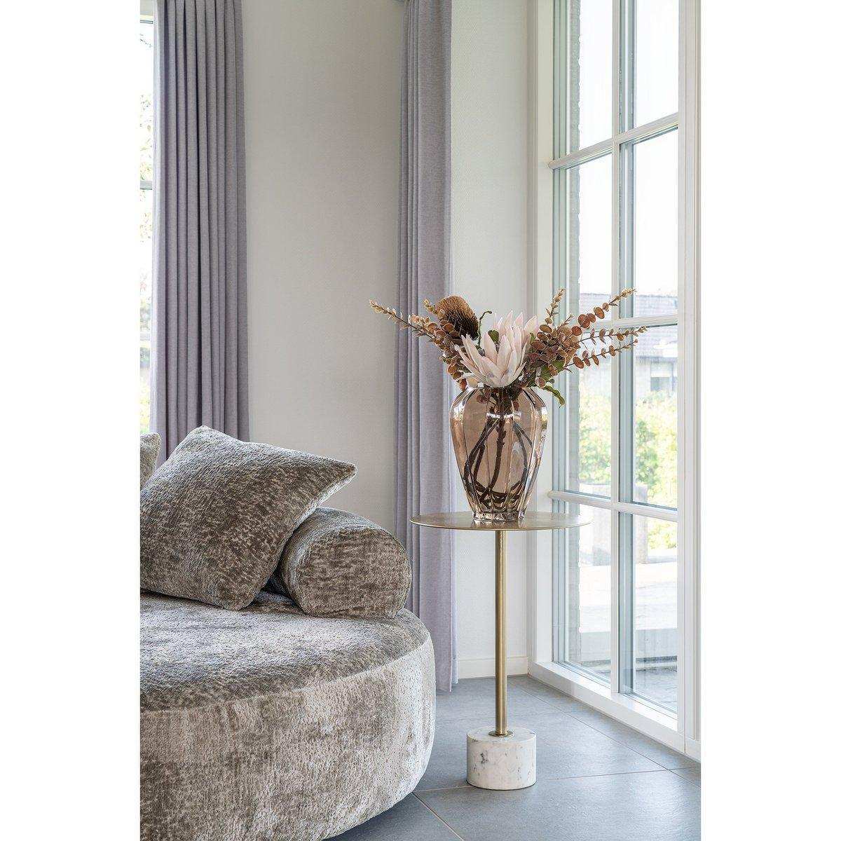 Lecco Beistelltisch – Beistelltisch aus Messing und Marmor Ø41x58 cm - HomeDesign Knaus