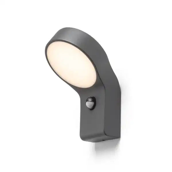 LED Außenleuchte Wandleuchte mit Bewegungsmelder anthrazitgrau 9W IP44 3000K - HomeDesign Knaus