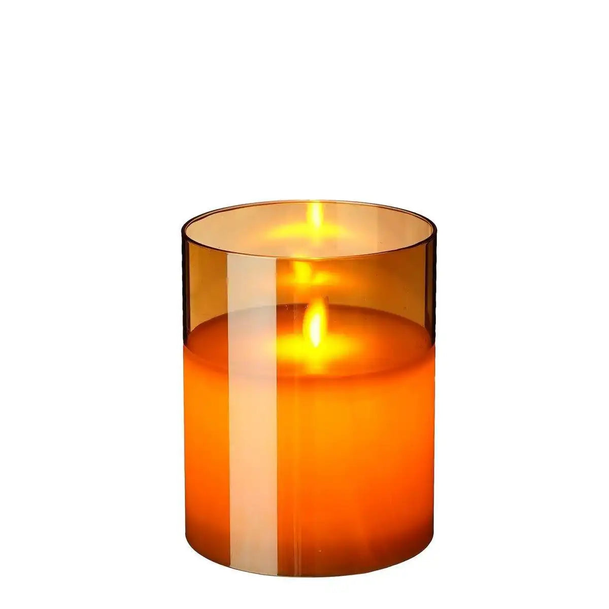 LED-Kerze – H15 x Ø12 cm – Glas/Wachs – Gold - HomeDesign Knaus