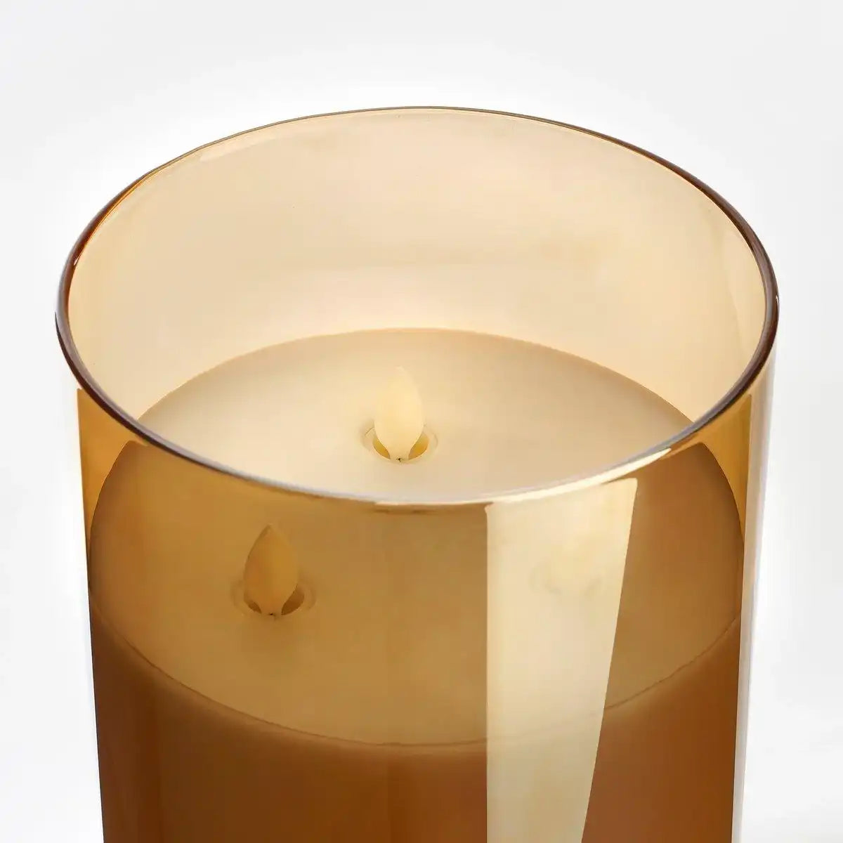 LED-Kerze – H20 x Ø15 cm – Glas/Wachs – Gold - HomeDesign Knaus