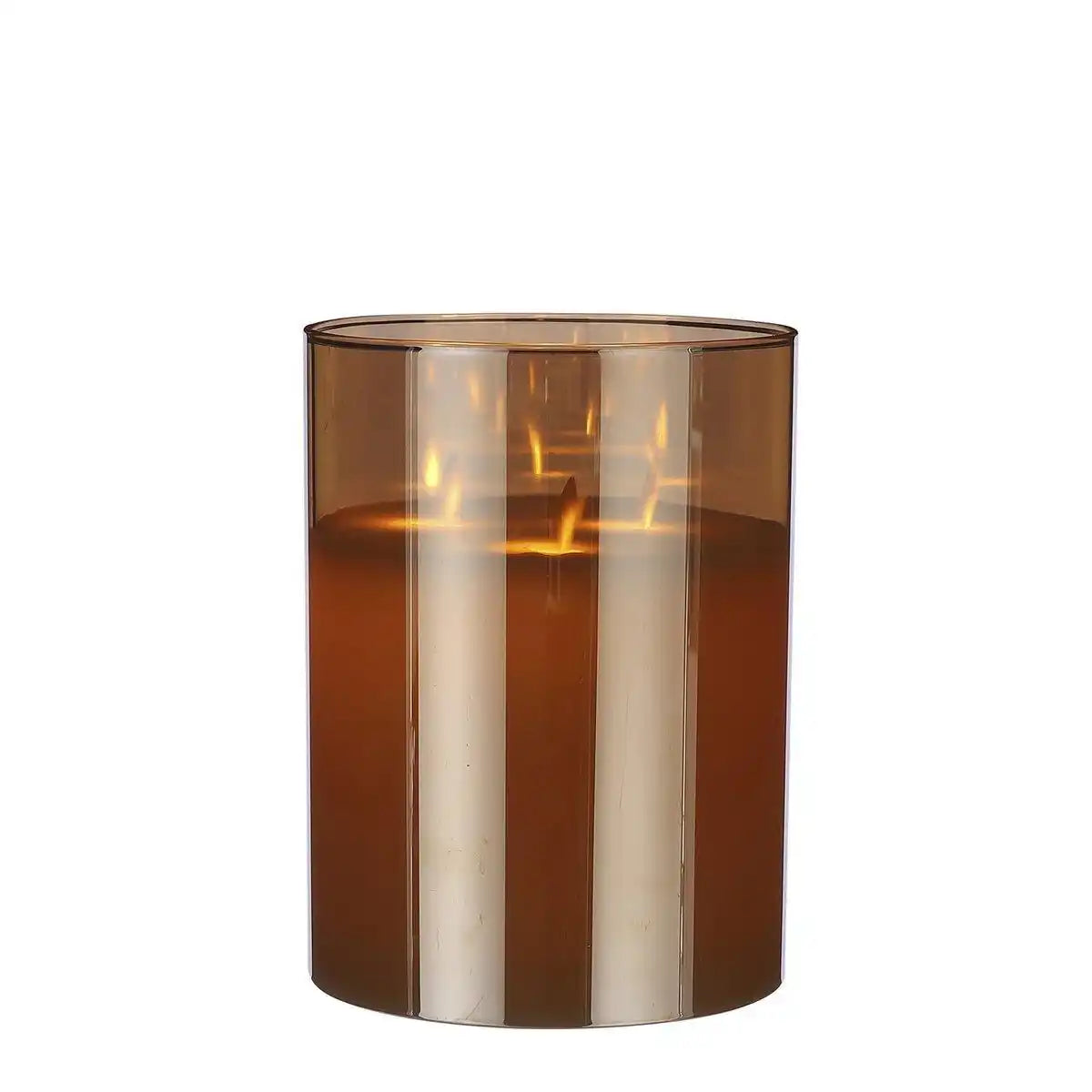 LED-Kerze – H20 x Ø15 cm – Glas/Wachs – Gold - HomeDesign Knaus