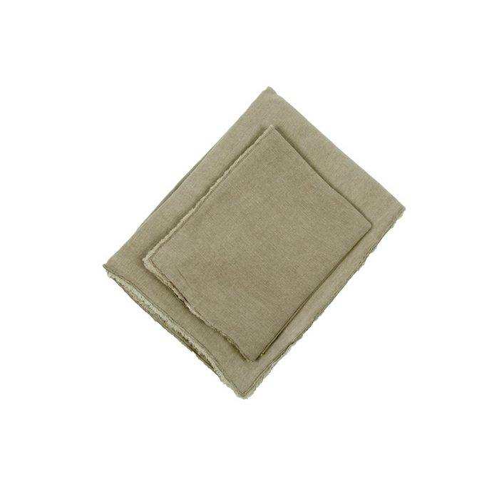 Leinen Tischdecke Michelle olivgrau 150x250 - HomeDesign Knaus