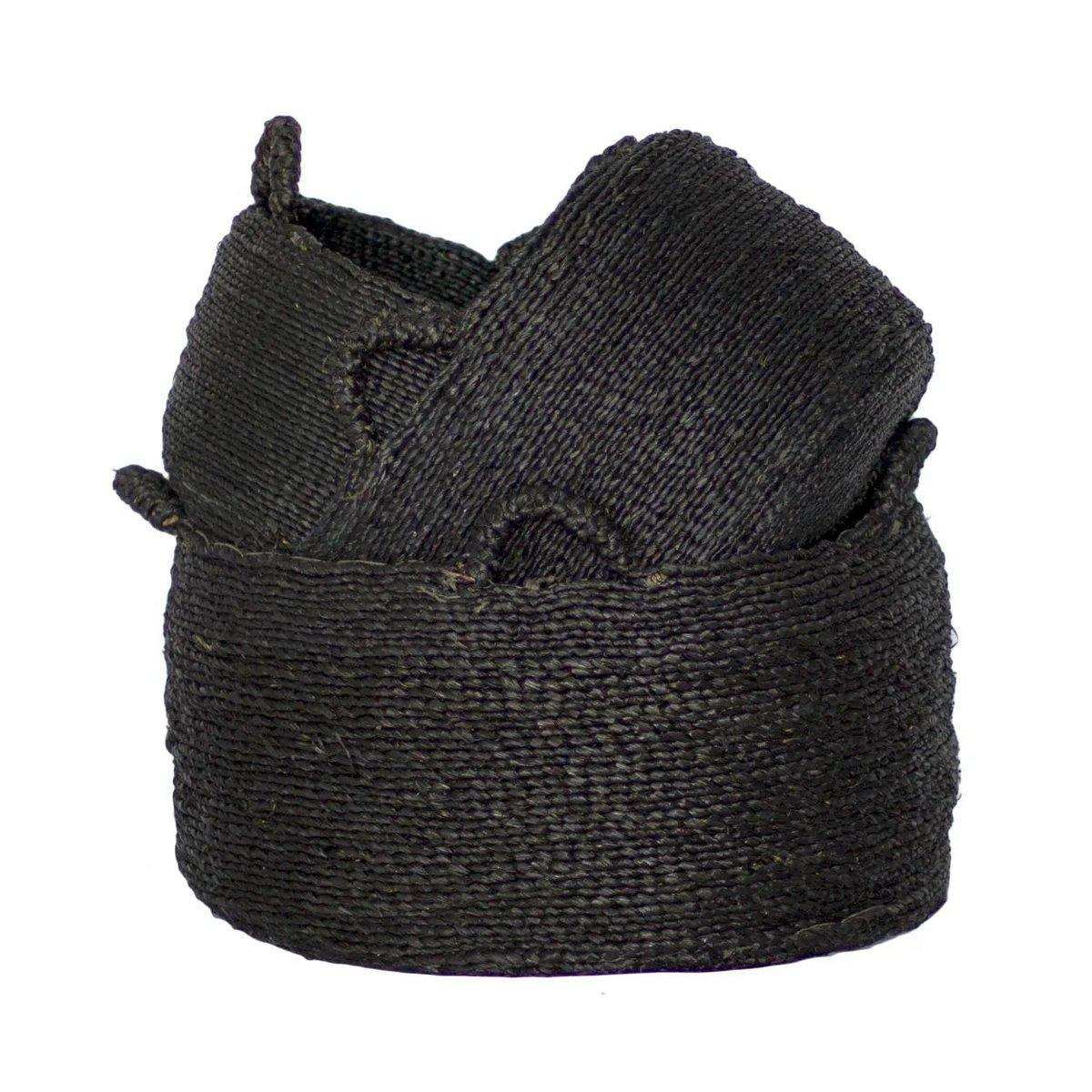 Les Quatre Mains-Körbe – Schwarz – 3er-Set - HomeDesign Knaus