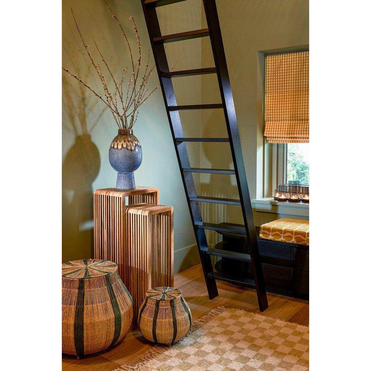 Liliano Korb – 2er-Set – H48 x Ø50 cm – Jute – Dunkelgrün - HomeDesign Knaus