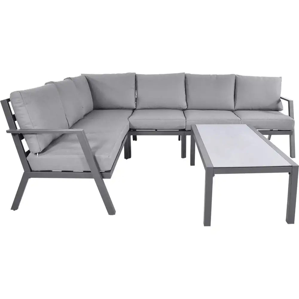 Lounge Set Marah anthrazit/grau Gartengruppe Sitzgruppe Loungegruppe - HomeDesign Knaus