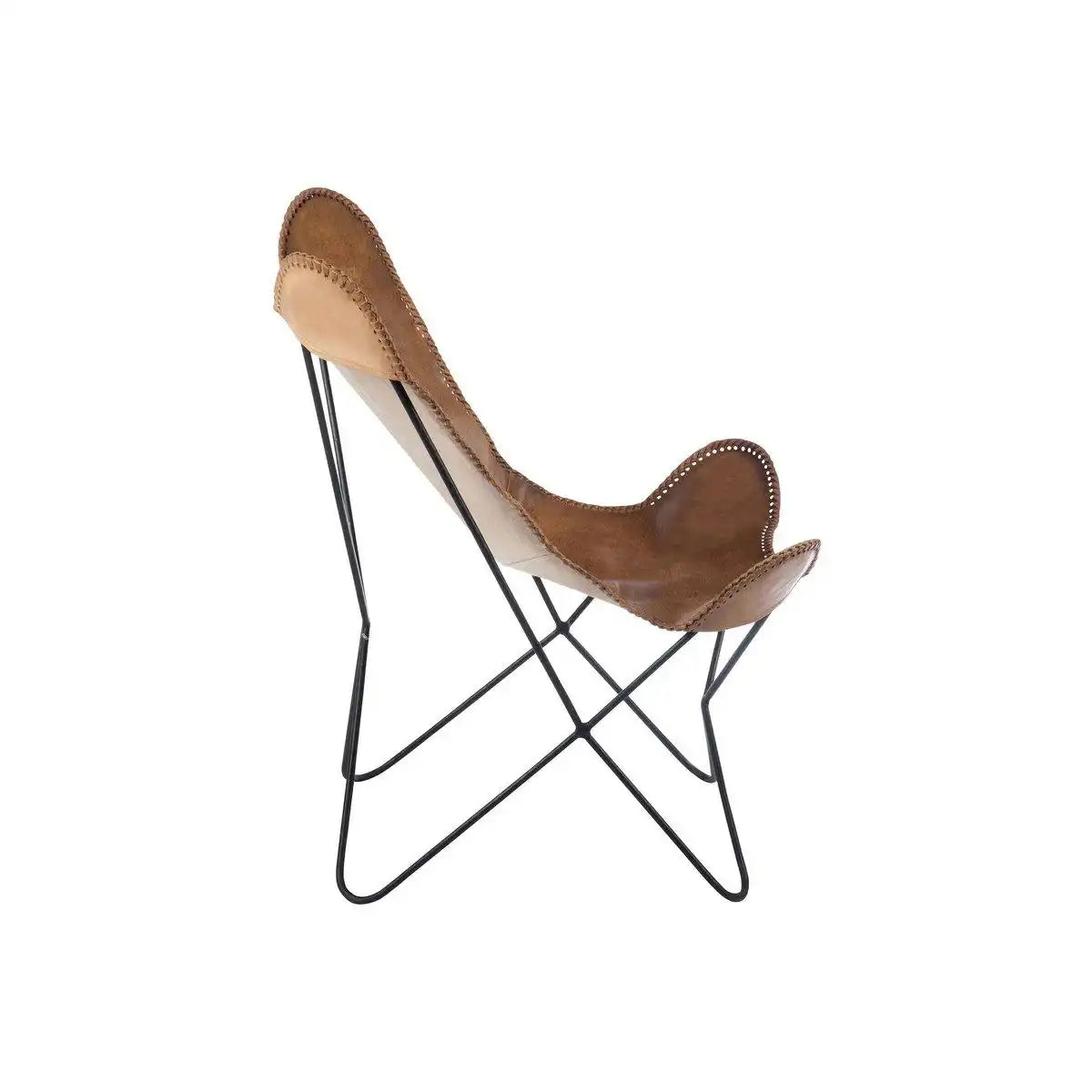 Loungesessel – Leder/Metall – Cognac - HomeDesign Knaus