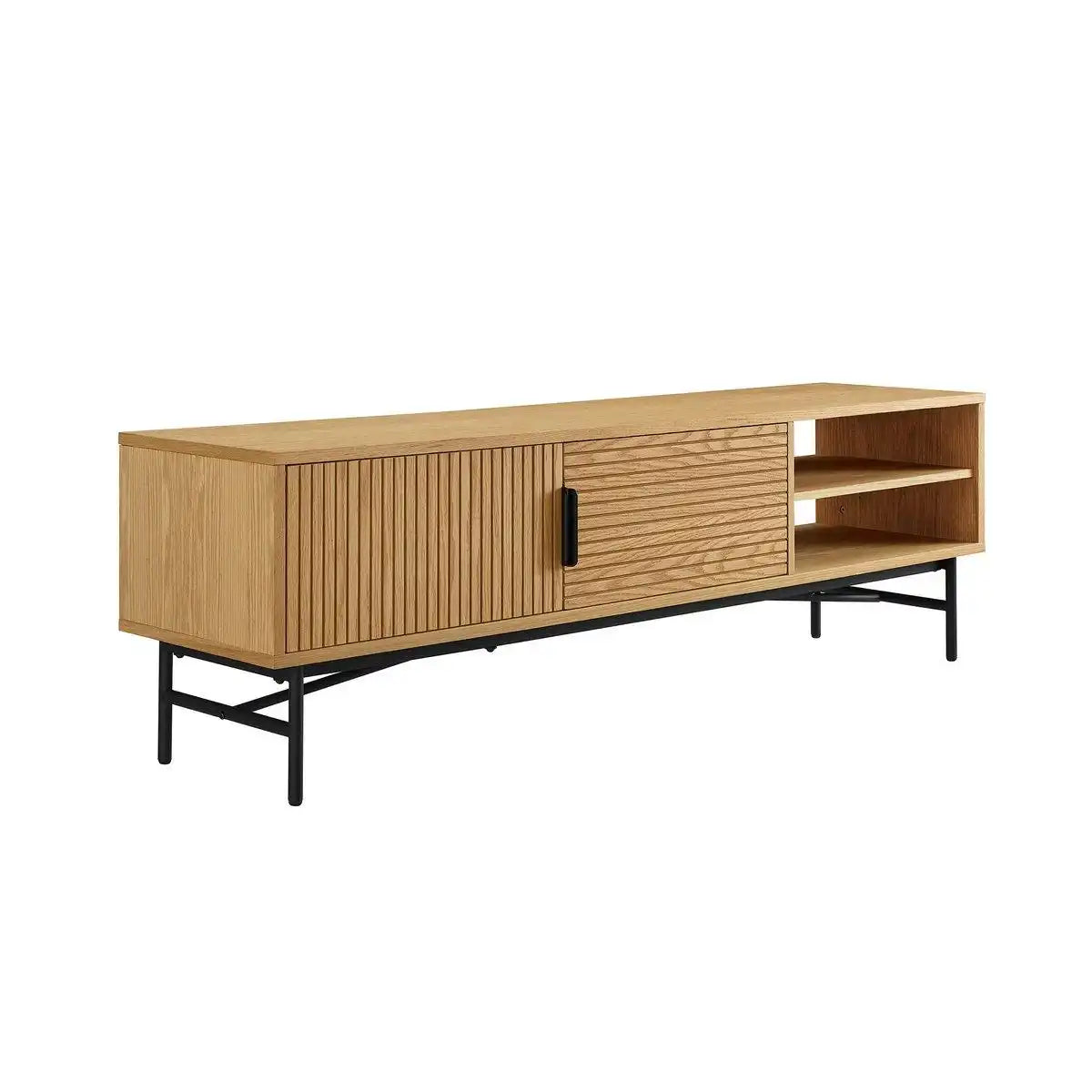 Lowboard 160 cm Eiche Echtholzfurnier - HomeDesign Knaus