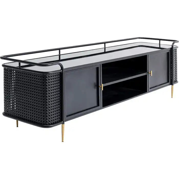 Lowboard Fence lackierten Stahl Gestell Tv Schrank 160x48cm - HomeDesign Knaus