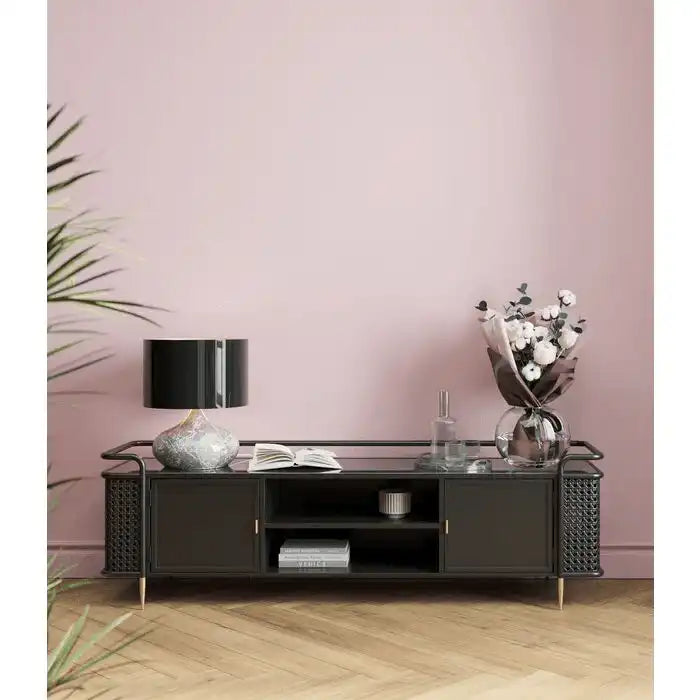 Lowboard Fence lackierten Stahl Gestell Tv Schrank 160x48cm - HomeDesign Knaus