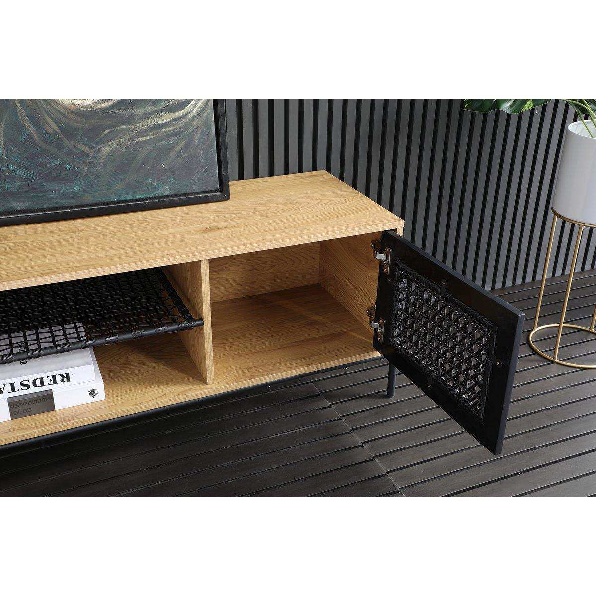 Lowboard Natur/Schwarz - HomeDesign Knaus