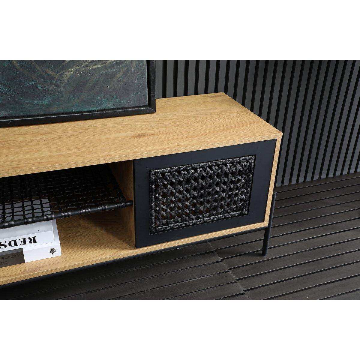 Lowboard Natur/Schwarz - HomeDesign Knaus