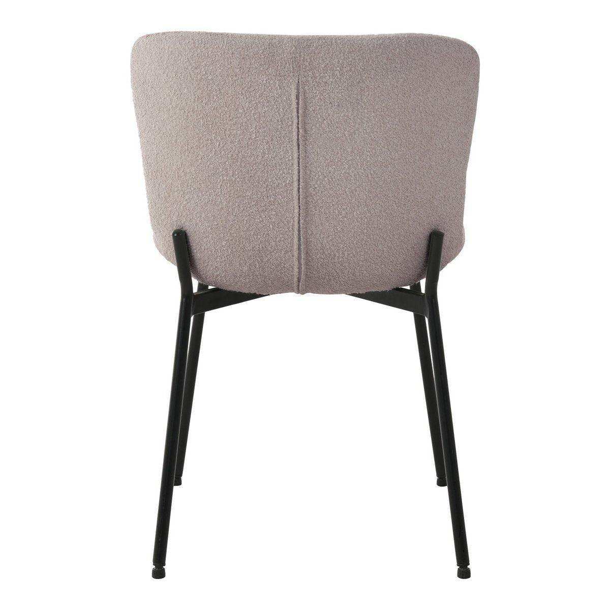 Maceda Esszimmerstuhl – Esszimmerstuhl aus Bouclé, beige mit schwarzen Beinen - HomeDesign Knaus