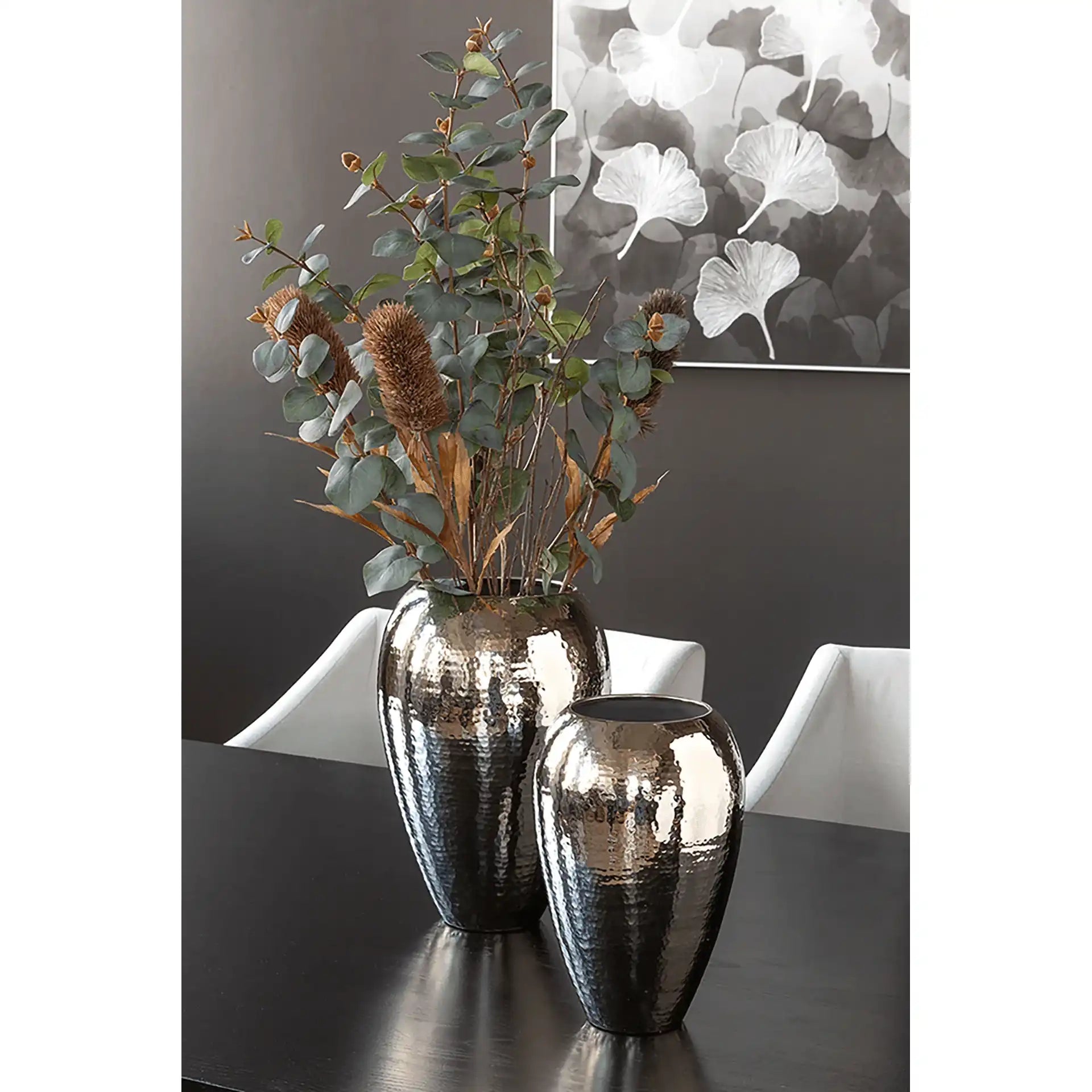 Malana Vase Blumenvase Handarbeit Mundgeblasen Bodenvase gehämmert - HomeDesign Knaus