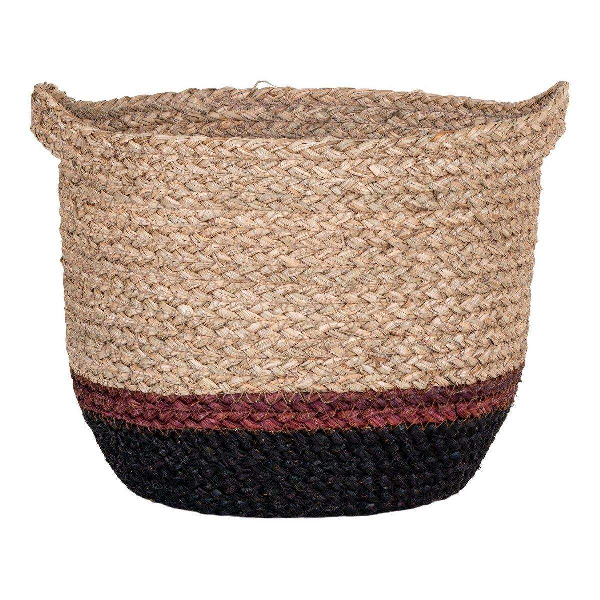 Mallow Basket - Korb aus Seegras, natur/braun, rund, Ø30x25 cm - HomeDesign Knaus