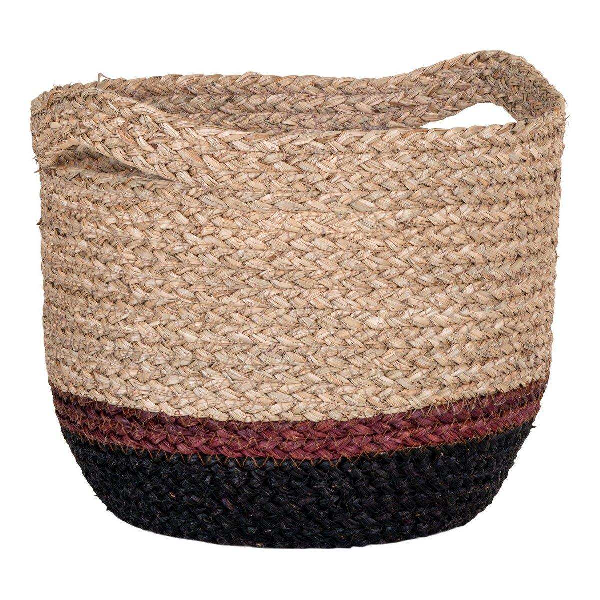 Mallow Basket - Korb aus Seegras, natur/braun, rund, Ø30x25 cm - HomeDesign Knaus