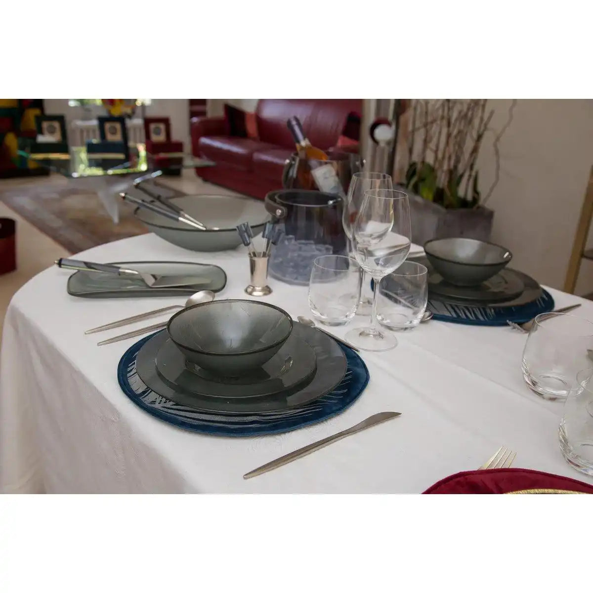 Manager 24 Stücke Matten Silber - natürliche Elemente - HomeDesign Knaus