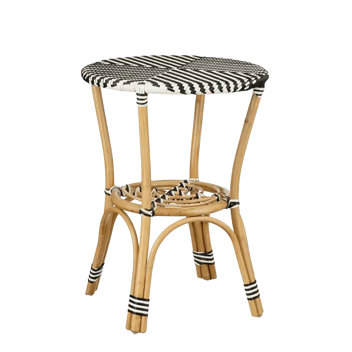 Mandox Outdoor-Bistrotisch – H66 x Ø50 cm – Schwarz, Weiß - HomeDesign Knaus
