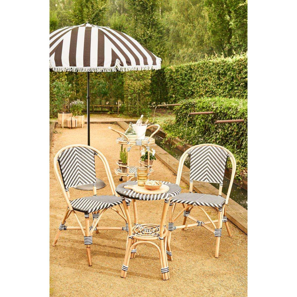 Mandox Outdoor-Bistrotisch – H66 x Ø50 cm – Schwarz, Weiß - HomeDesign Knaus