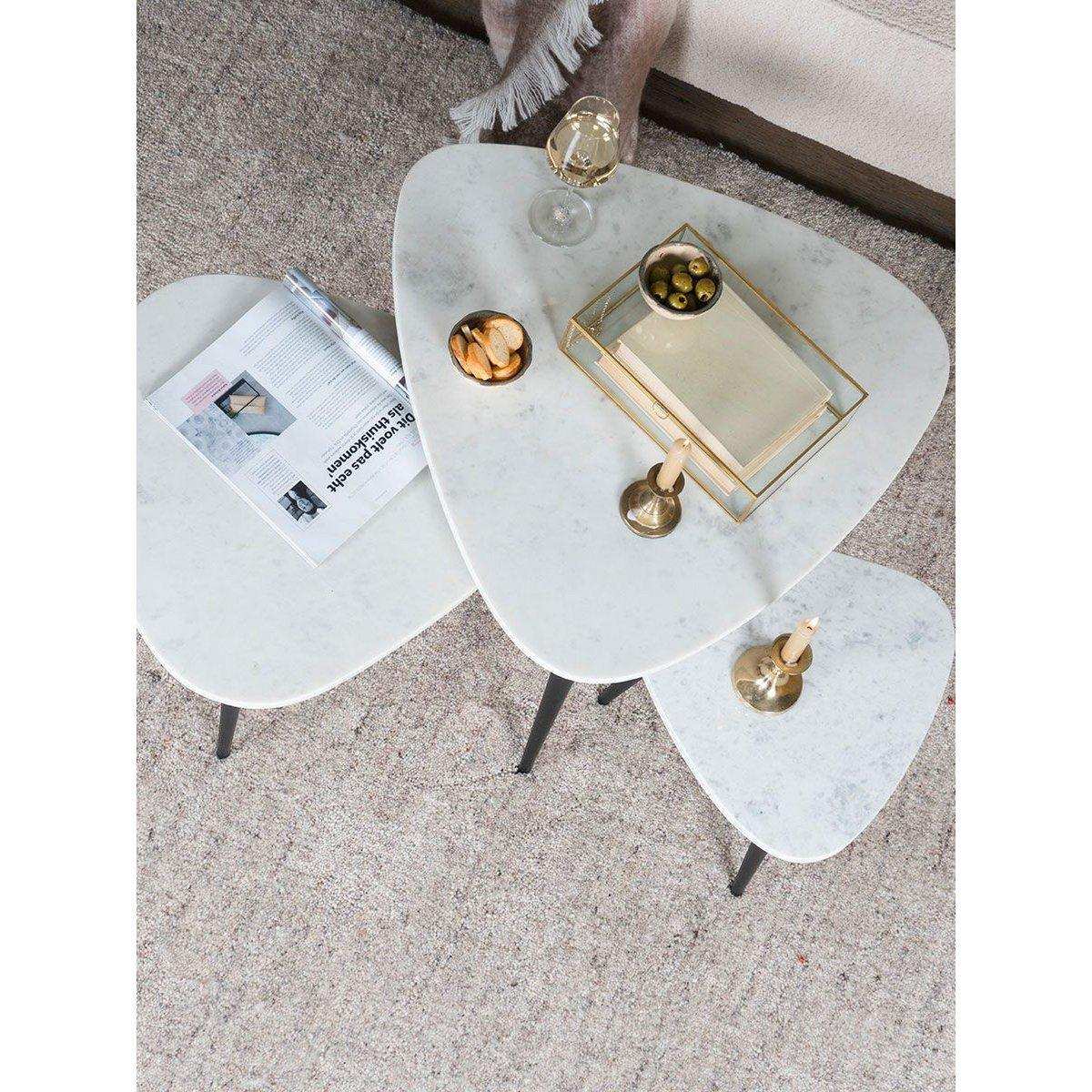 Marmor Couchtisch Milou Metallbeine Beistelltisch - HomeDesign Knaus