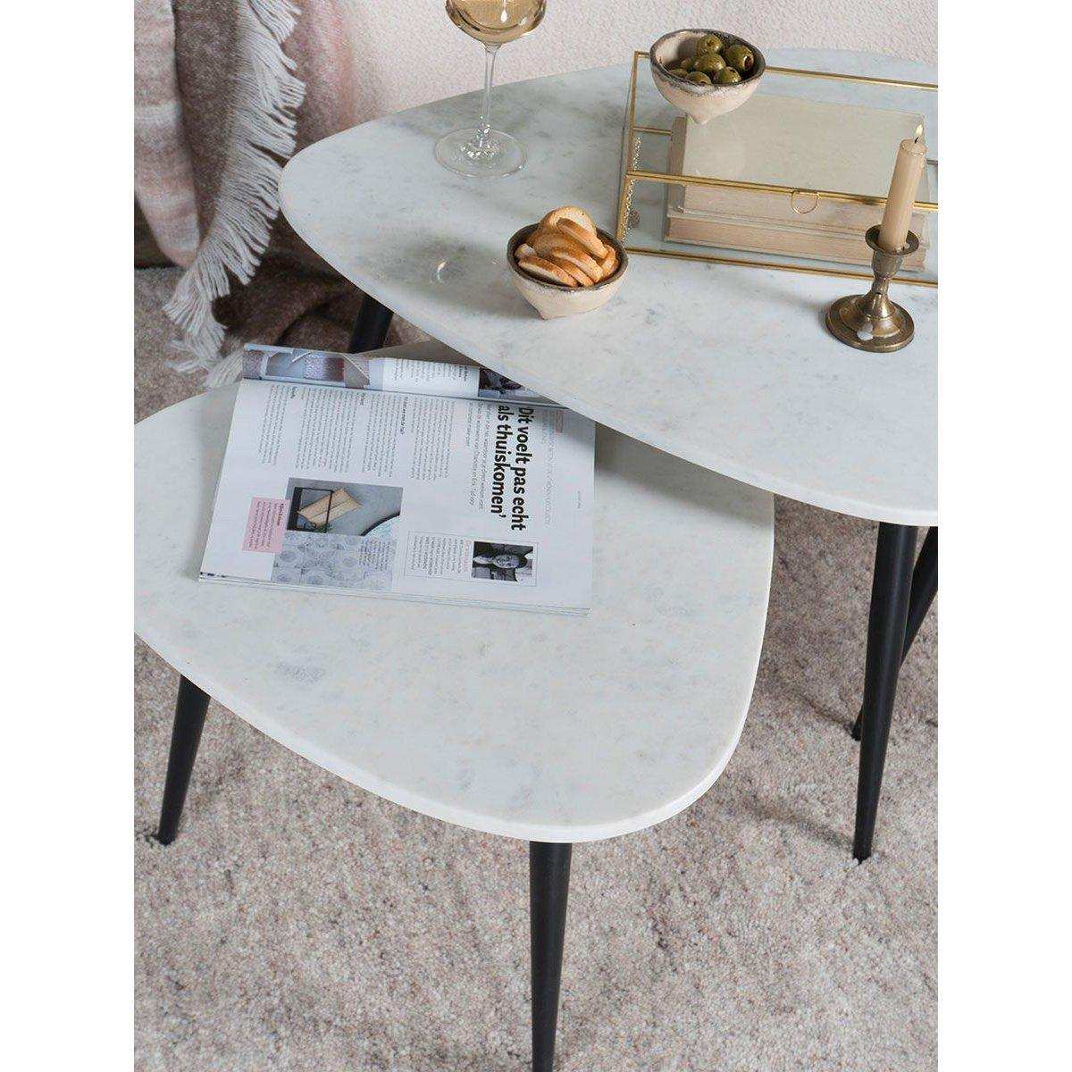 Marmor Couchtisch Milou Metallbeine Beistelltisch - HomeDesign Knaus