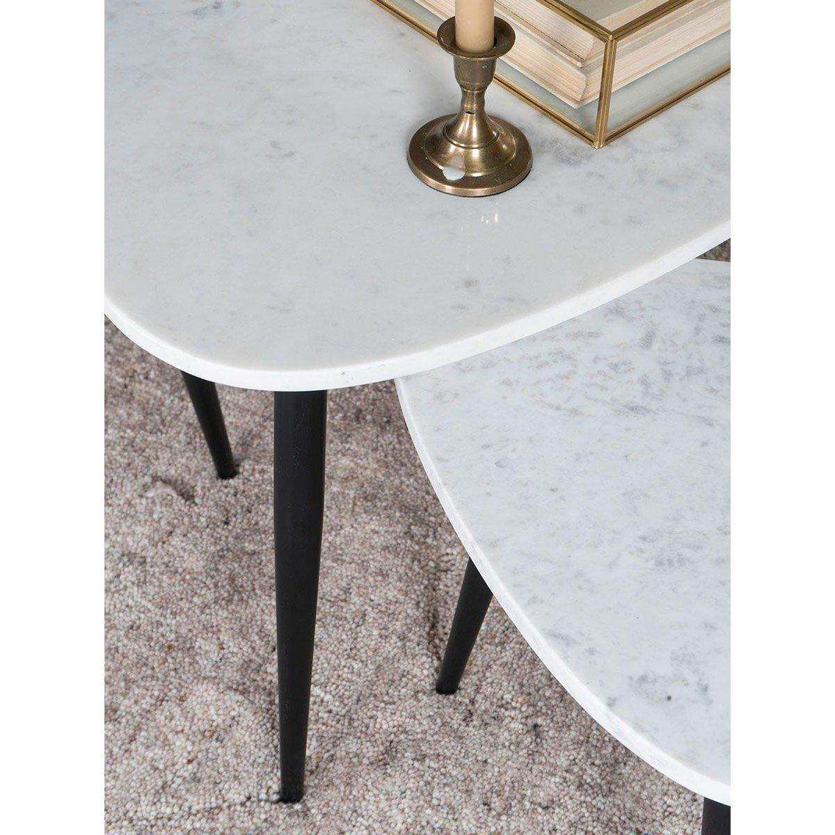 Marmor Couchtisch Milou Metallbeine Beistelltisch - HomeDesign Knaus
