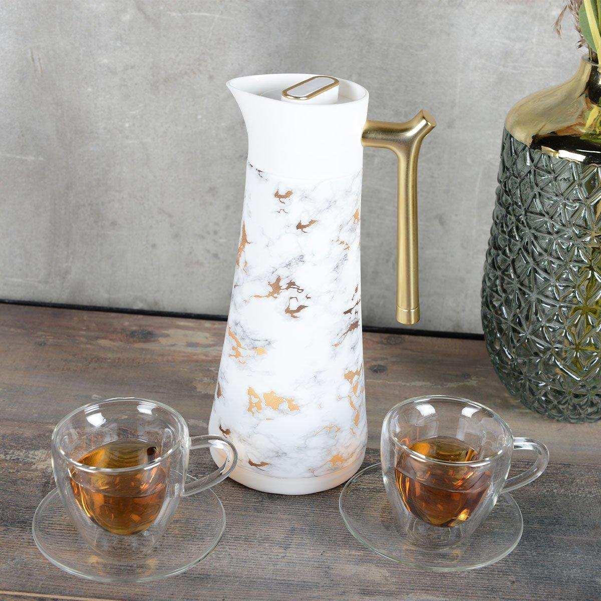 Marmor isothermische Kaffeemaschine mit Griffdoree 1l - HomeDesign Knaus